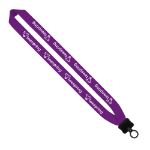 1" Knitted Cotton Promotional Lanyards in Purple