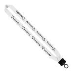 1" Knitted Cotton Promotional Lanyards in White