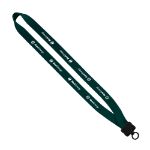 3⁄4" Custom Woven Nylon Lanyards in Hunter Green