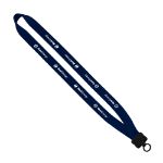 3⁄4" Custom Woven Nylon Lanyards in Navy