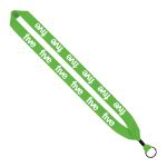 1" Custom Knitted Cotton Lanyards with Metal Crimp and Split Key Ring in Lime Green
