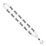 1" Custom Knitted Cotton Lanyards with Metal Crimp and Split Key Ring in White