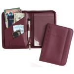 Burgundy small zippered padfolio