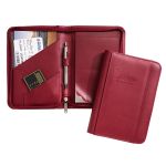 Promotional red small zippered padfolios