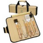 5 Pc. Jr. Bamboo BBQ Roll-Up Sets