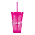 pink tumbler with straw