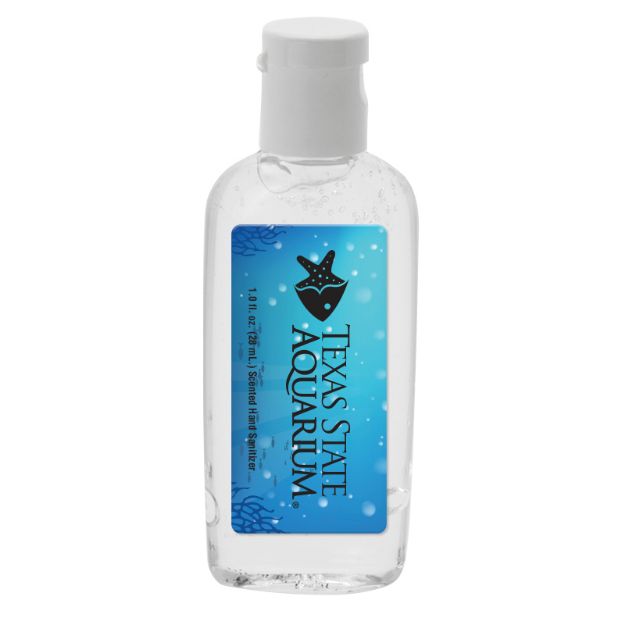 Clear Custom Hand Sanitizer 1 oz. - Unscented with full color custom label