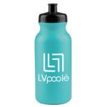 Light blue promotional bottle.