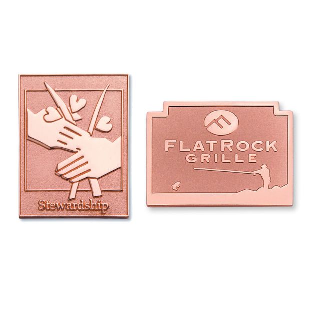 Sandblast Copper Lapel Pins 1"