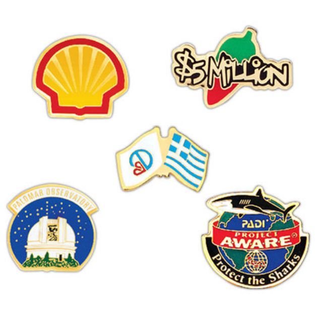 Etched Soft Enamel Bargain 3/4" Lapel Pins