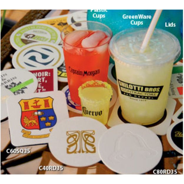 Custom Paper Coasters - 3.5" 40 pt Round or Square