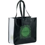 Custom Black Laminated Shopper Tote by Adco Marketing
