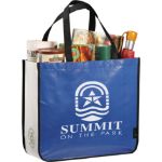 Custom Royal Blue Laminated Shopper Tote by Adco Marketing