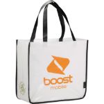 Custom White Laminated Shopper Tote by Adco Marketing