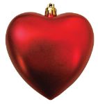 Custom red ornaments in heart shape by Adco Marketing