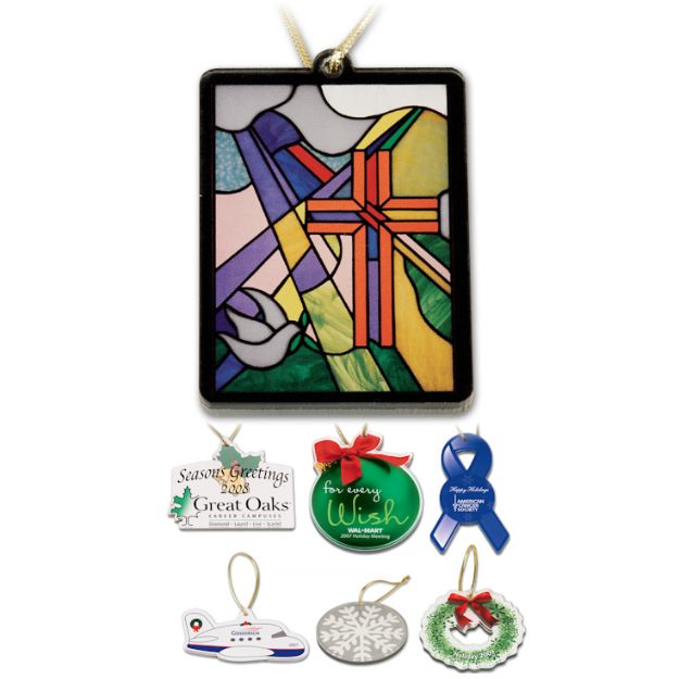 Custom Shape Acrylic Holiday Ornaments — 9 sq. Inches