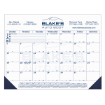 12 Month Calendar Desk Pad in Blue