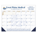 12 Month Calendar Desk Pad in Blue and Gold-B855