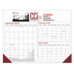 12 Month Calendar Desk Pad in Burgundy and Black