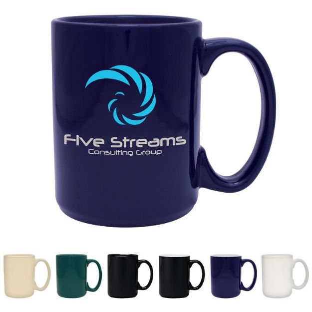 15 oz Grande Ceramic Mugs with custom logo in bulk