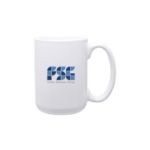 White logoed large coffee mugs