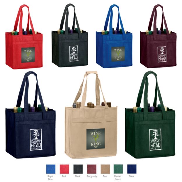 6 Bottle Tote | Wine Tote Bags | Juice Delivery Bag | Wine Grocery Tote ...