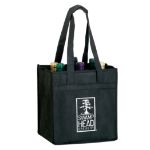 Custom Black Non-Woven Wine Tote by Adco Marketing