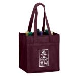 Custom Burgundy Non-Woven Wine Tote by Adco Marketing