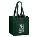 Custom Hunter Green Non -Woven Wine Tote by Adco Marketing