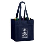 Custom Navy Blue Non-Woven Wine Tote by Adco Marketing