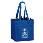 Custom Royal Blue Non-Woven Wine Tote by Adco Marketing