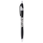 Cougar Contoured Retractable Ballpoint Pen in Black W/ Silver Trim