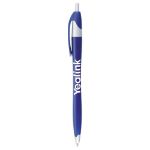 Cougar Contoured Retractable Ballpoint Pen in Blue W/ Silver Trim