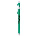 Cougar Contoured Retractable Ballpoint Pen in Green W/ Silver Trim