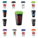 Custom Double Wall Ceramic Tumbler with Grip