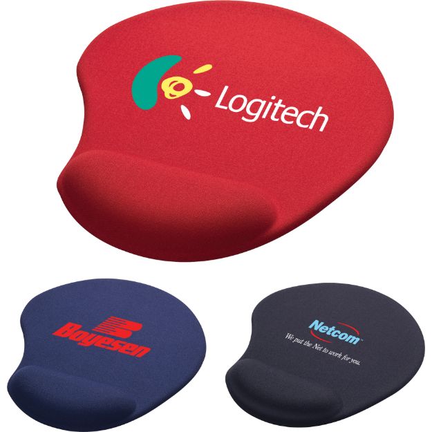 Ergonomic Mousepad with wrist rest and custom imprint