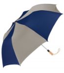 Oversized Folding Golf Umbrella in Navy/Khaki