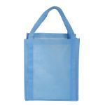 Carolina blue promotional grocery bag by Adco Marketing.
