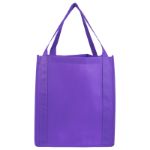 Custom Purple Tote Bags for groceries by Adco Marketing.
