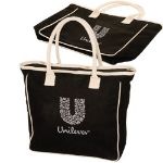 Black Seville Jute and Canvas Custom Tote Bag