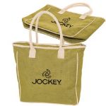 Lime Green Seville Jute and Canvas Custom Tote Bag