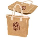 Natural Seville Jute and Canvas Custom Tote Bag