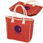 Red Seville Jute and Canvas Custom Tote Bag