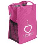 Brite Pink Super Snack Custom Wine & Lunch Bags customized with your logo by Adco Marketing