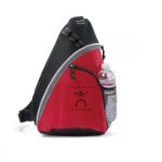 Red Wave Sling Backpack customized with your logo by Adco Marketing