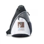 White Wave Sling Backpack customized with your logo by Adco Marketing