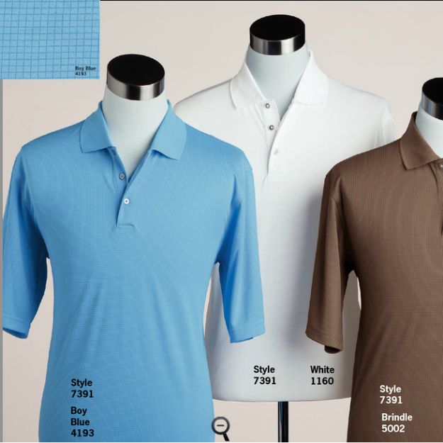 Pebble Beach Grid Textured Polo Shirts