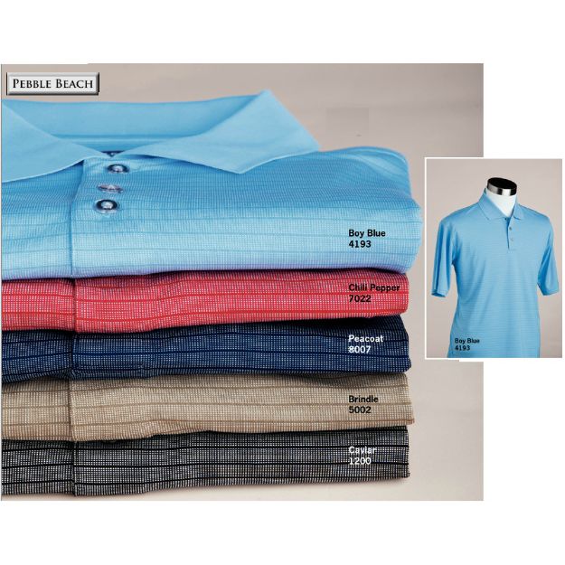 Pebble Beach Mens Pin Dot Stripe Shirts Custom Embroidered