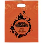 Custom Halloween Die Cut Plastic Bags - 12x15x3 in Orange