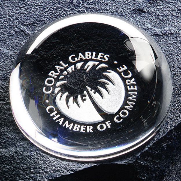 Custom Magnifier Paper Weight in Optic Crystal with your Logo